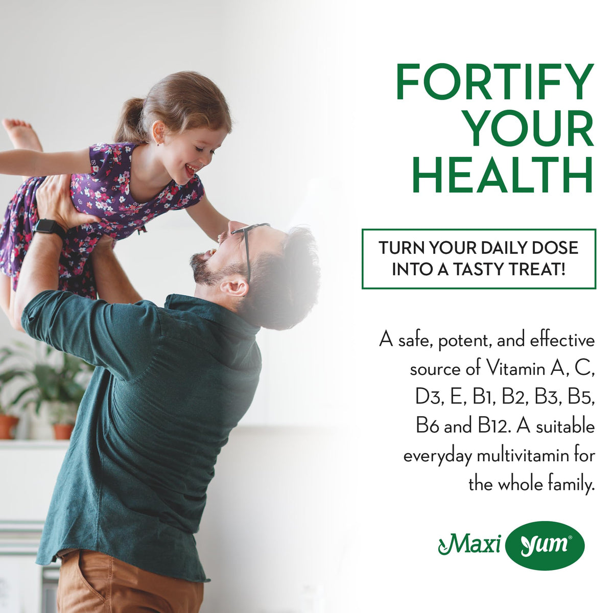 Gummies Maxi Health multivitamines cerise sur une table
