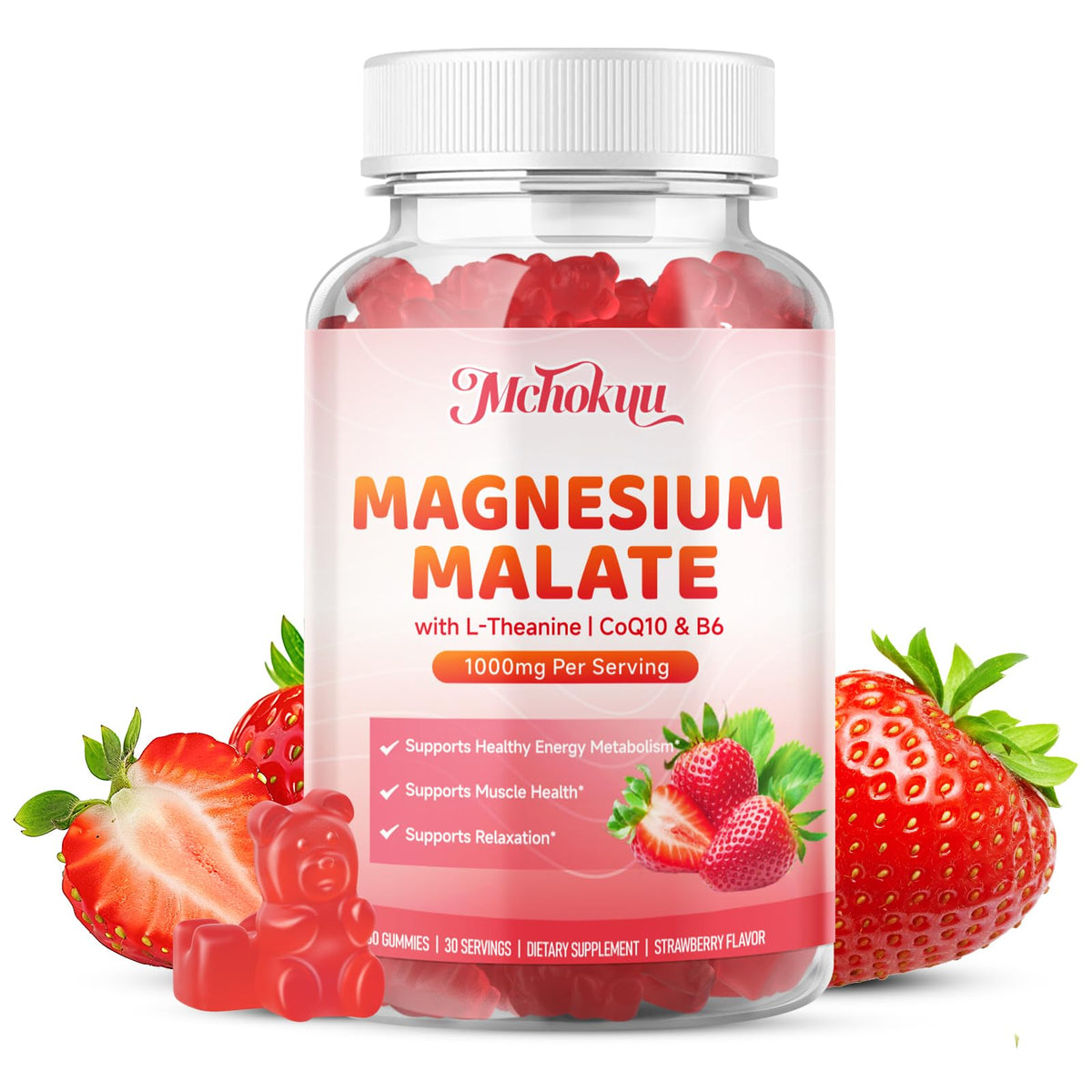 Gummies Mchokuu de magnésium malate avec d'autres compléments alimentaires