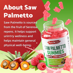 Gummies MEENCCD Saw Palmetto dans une main, format pratique