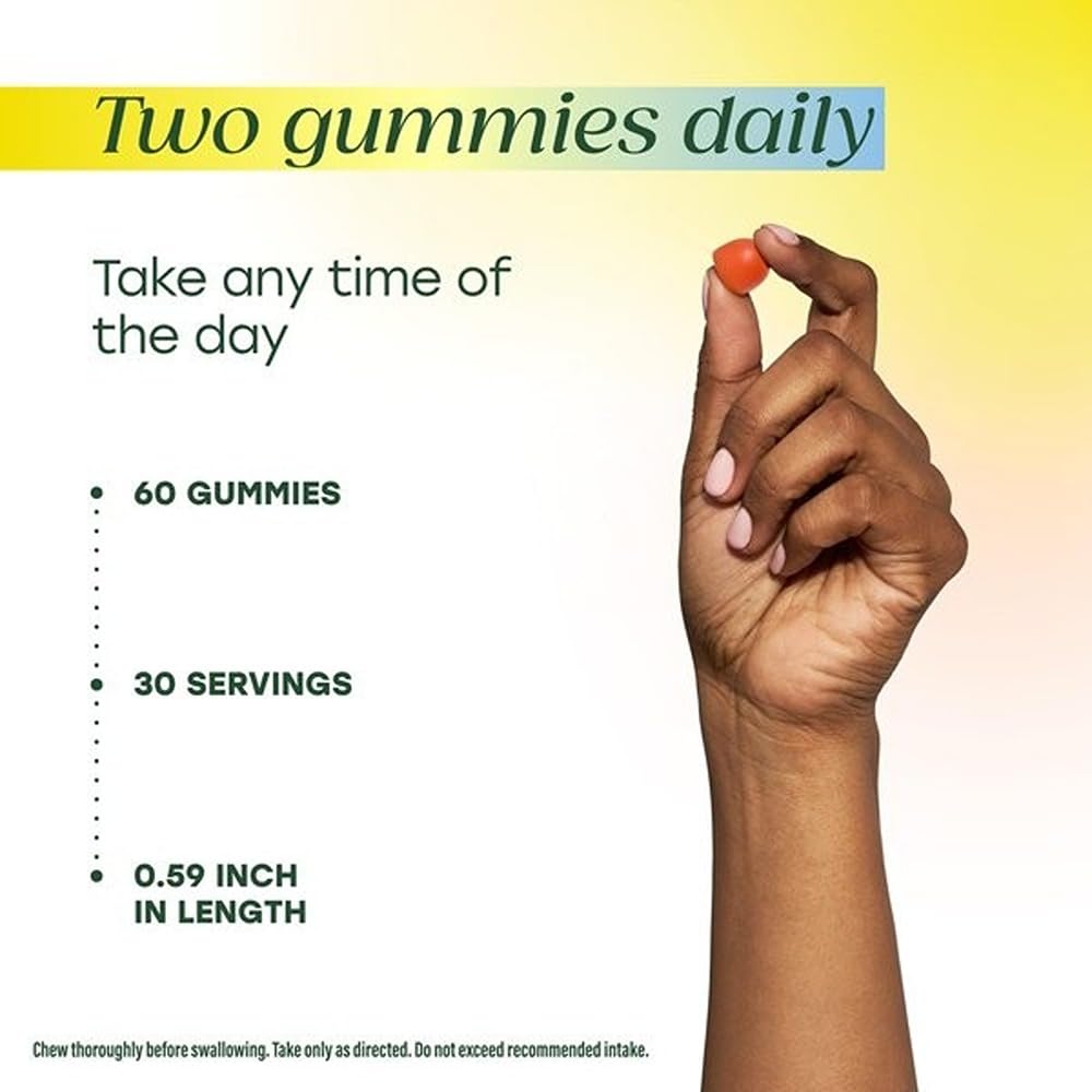 Gummies MegaFood D3 K2 avec des fruits frais en arrière-plan