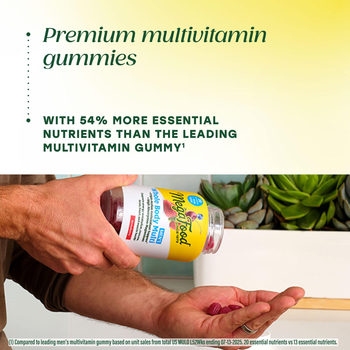 Gummies MegaFood Multivitamines pour Hommes avec étiquette visible