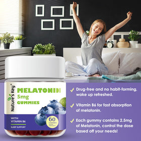 Gummies Melatonin 5mg Nature's Key avec Vitamine B6
