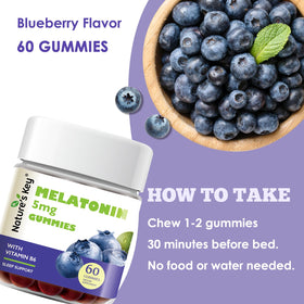 Gummies Melatonin 5mg Nature's Key sur table