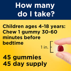 Gummies Melatonine Nature Made pour enfants, présentation ouverte