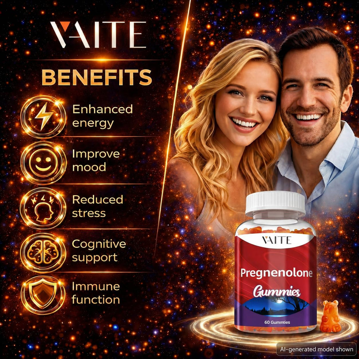 Gummies mémoire VAITE avec ingrédients végétaliens