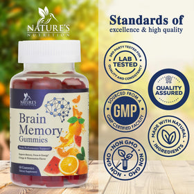 Gummies Memory Nature's Nutrition sur fond blanc