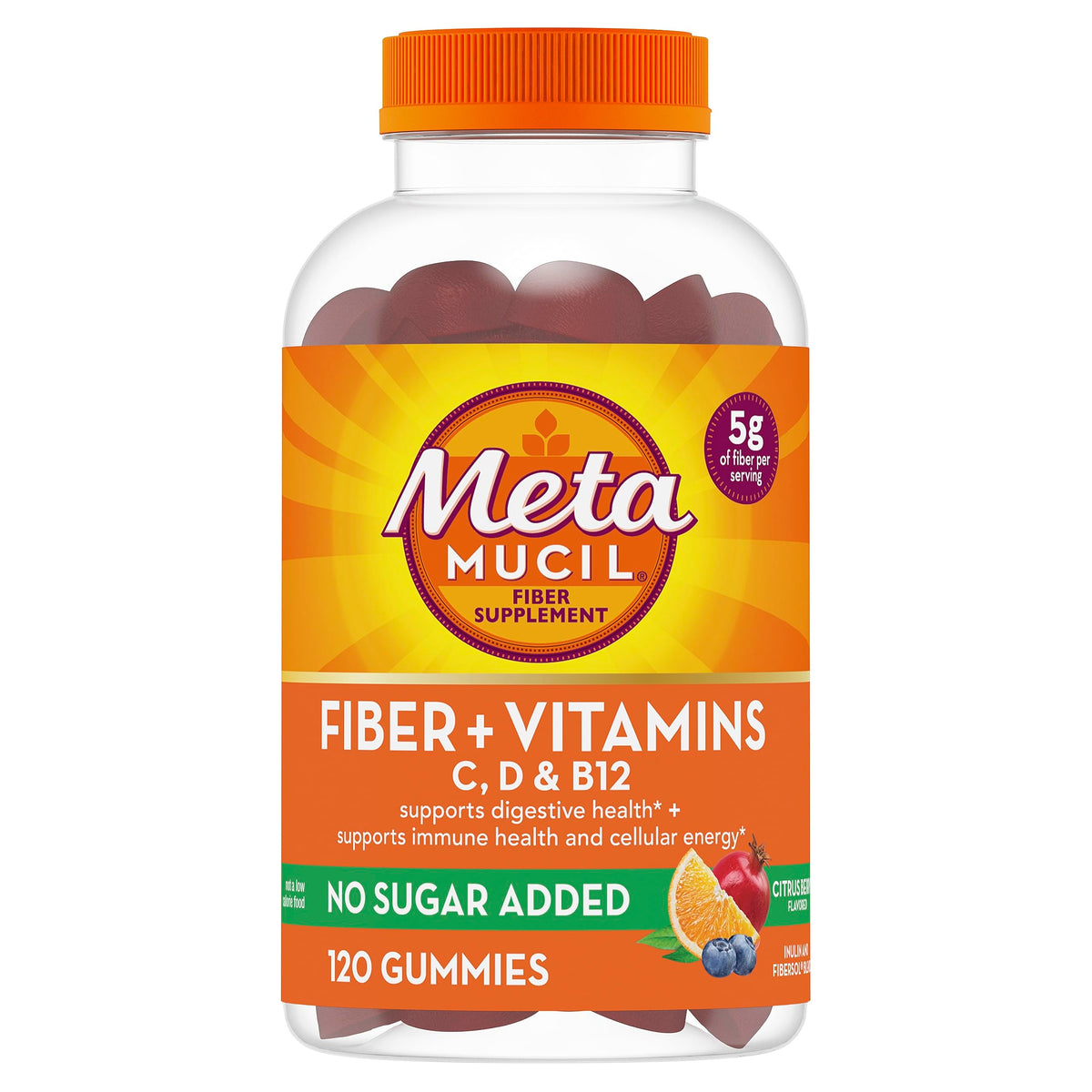 Gummies Metamucil 120 gummies saveur baie agrumes en pot