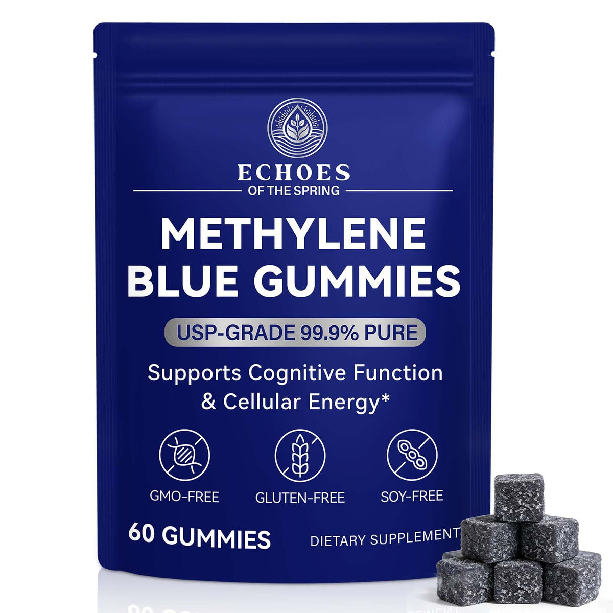 Gummies Methylene Blue 60 pièces d'Echoes of the spring, vue de face