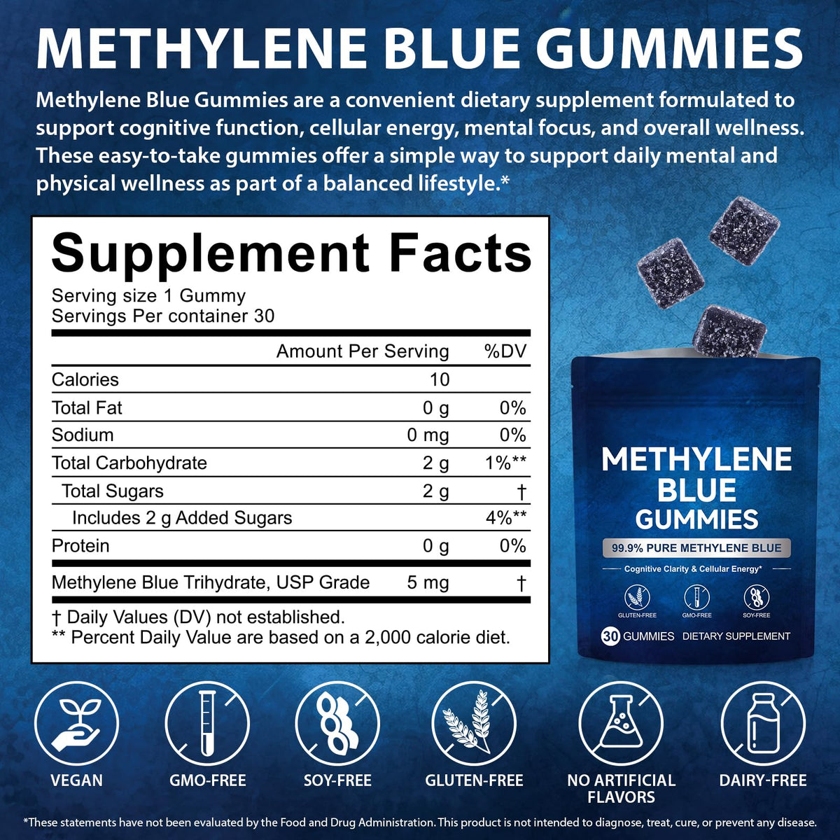 Gummies Methylene Blue Alstaky 5mg, en pleine nature
