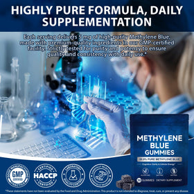 Gummies Methylene Blue Alstaky 5mg, texture et couleur