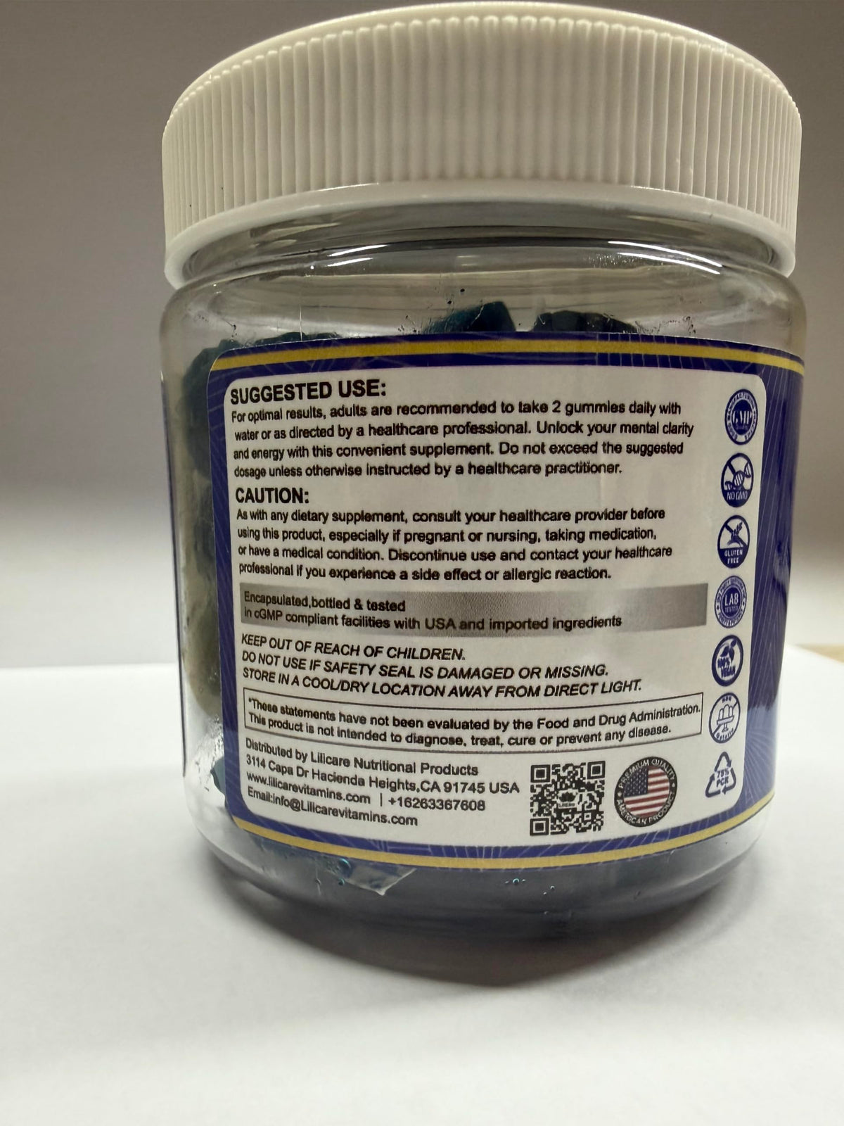 Gummies Methylene Blue LILICARE avec des ingrédients naturels