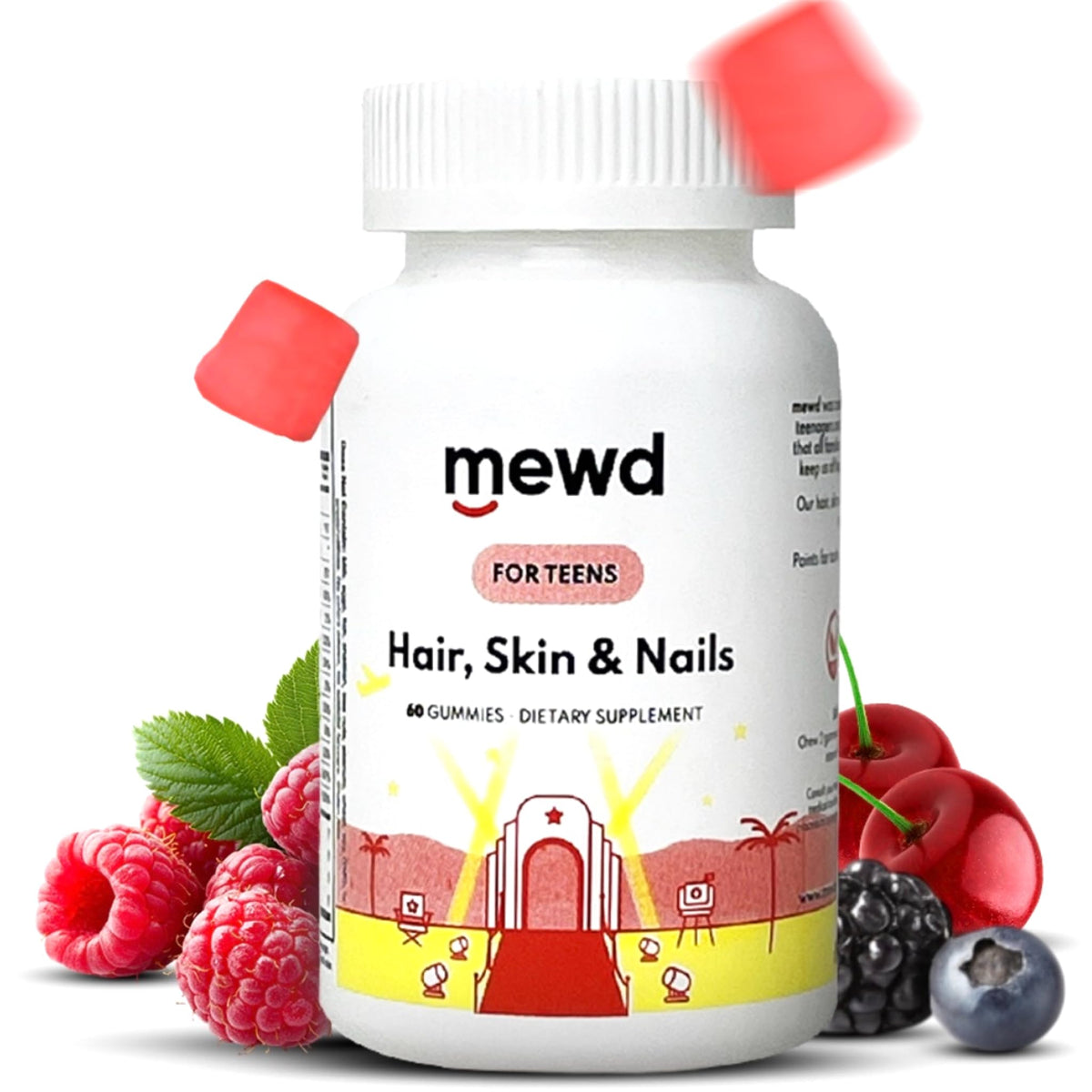 Gummies MEWD pour cheveux, peau et ongles, pot de 60 unités