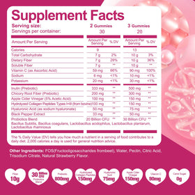 Gummies Migcopat 10G de Fibres avec Collagène et Probiotiques, gummies dans une assiette