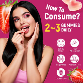 Gummies Migcopat 10G de Fibres avec Collagène et Probiotiques, vue arrière de l'emballage