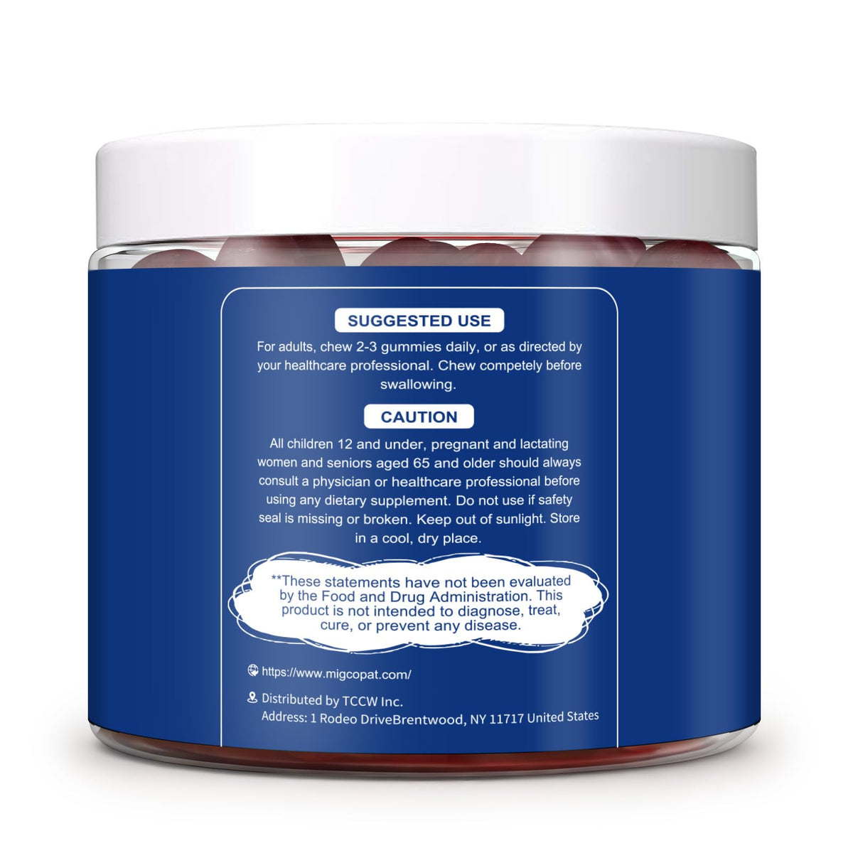 Gummies Migcopat 10G de fibres avec des ingrédients naturels
