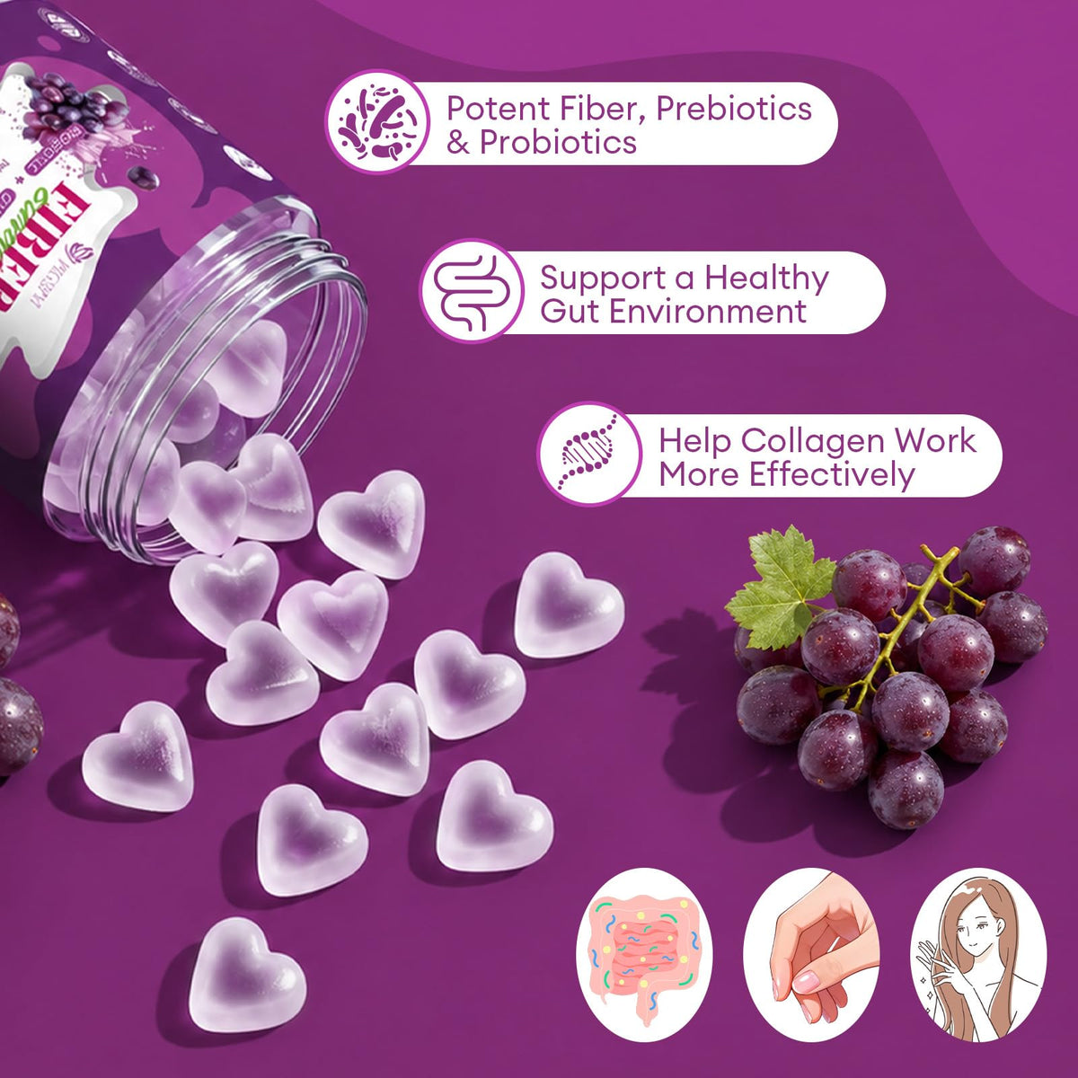 Gummies Migcopat 10g Fibres avec Collagène, détails des ingrédients