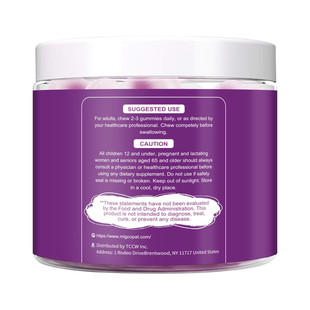 Gummies Migcopat 10g Fibres avec Collagène, mise en scène sur une table
