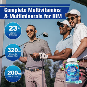 Gummies Migcopat pour hommes, vue de côté de la bouteille