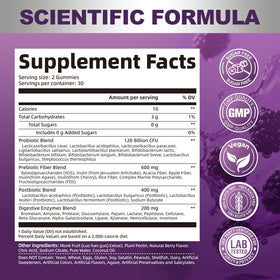 Gummies Migcopat Pré, Pro & Postbiotiques 60 unités avec ingrédients