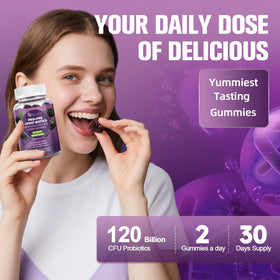 Gummies Migcopat Pré, Pro & Postbiotiques 60 unités sur une table