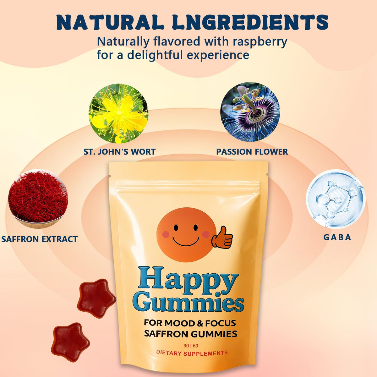 Gummies moelleux Happy Gummies au safran avec une texture douce