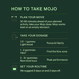 Gummies Mojo en coupe montrant leur texture et couleur