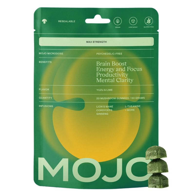 Gummies Mojo Focus Extra Fort vue de face avec emballage yuzu lime