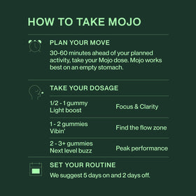 Gummies Mojo sur un bureau, ambiance studieuse