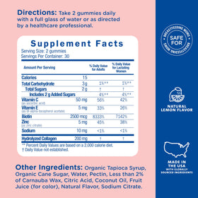 Gummies Mommy's Bliss avec des ingrédients naturels en arrière-plan