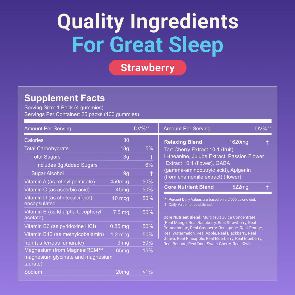Gummies MoonBrew Fraise Sommeil dans une main