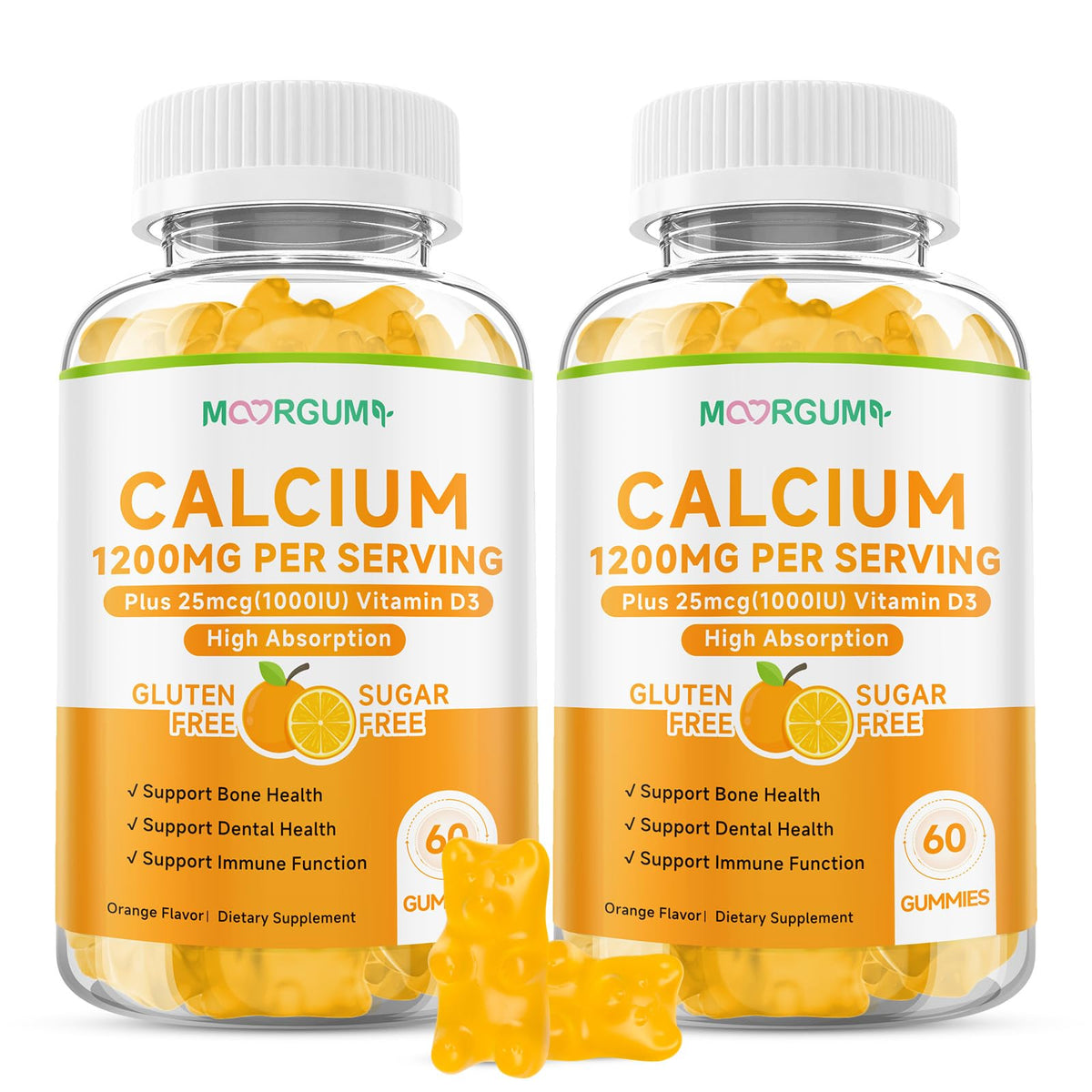 Gummies MOORGUMY au citrate de calcium 1200 mg, vue de face