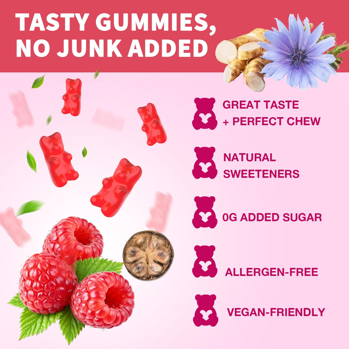 Gummies MOORGUMY sur une table avec un fond neutre