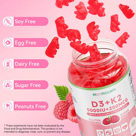 Gummies MOORGUMY Vitamine D3 K2 5000UI 200mcg ingrédients