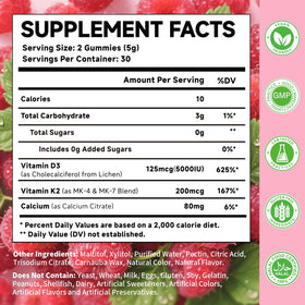 Gummies MOORGUMY Vitamine D3 K2 5000UI 200mcg vue de côté