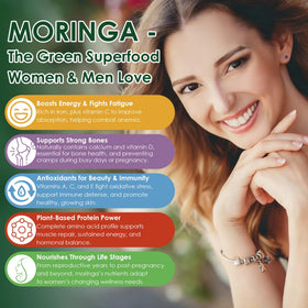 Gummies Moringa ELLAMENTZ 1000mg avec étiquette nutritionnelle visible