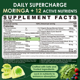 Gummies Moringa ELLAMENTZ 1000mg côté avec étiquette
