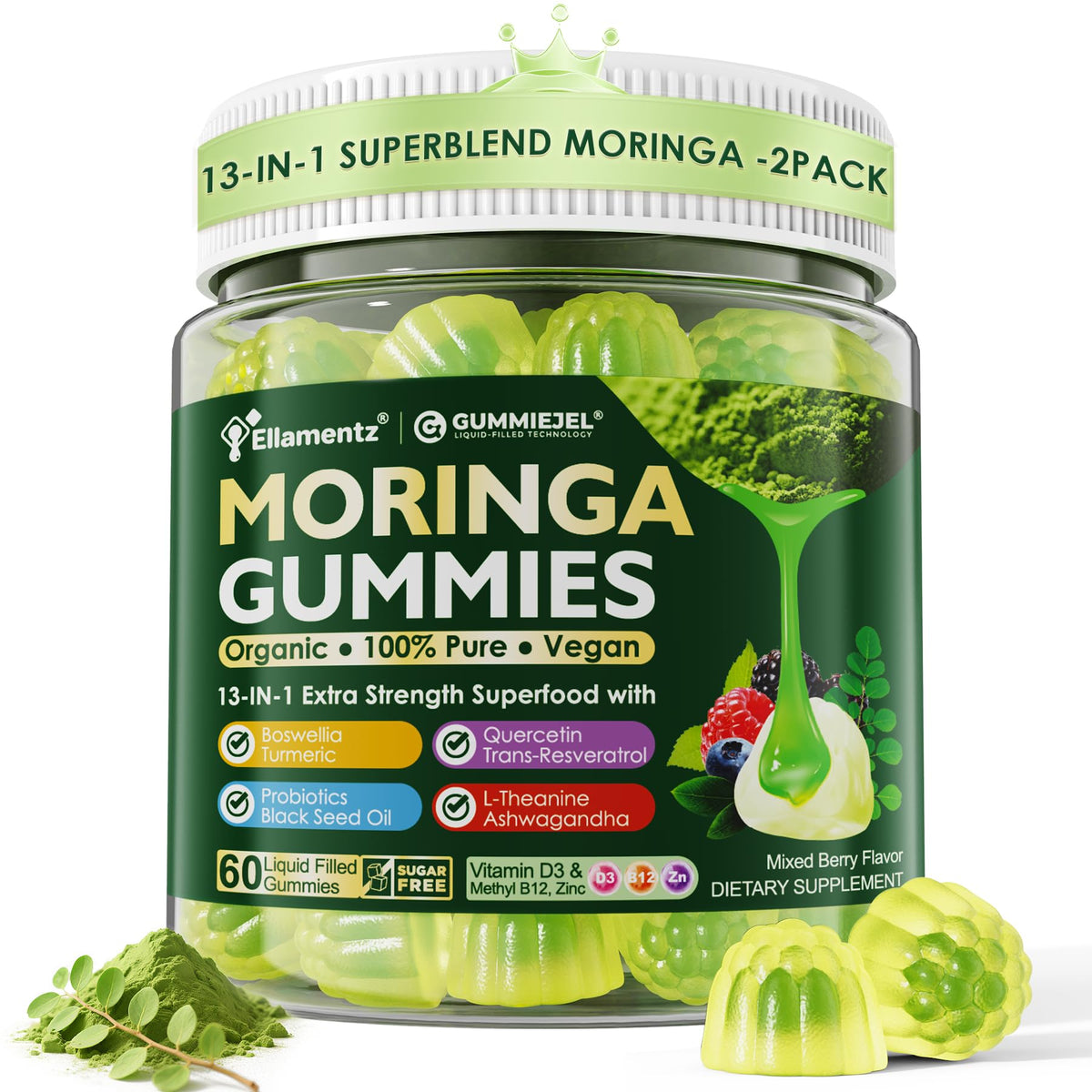 Gummies Moringa ELLAMENTZ 1000mg paquet avant