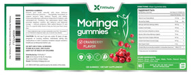 Gummies Moringa FitVitality avec des fruits et épices en arrière-plan
