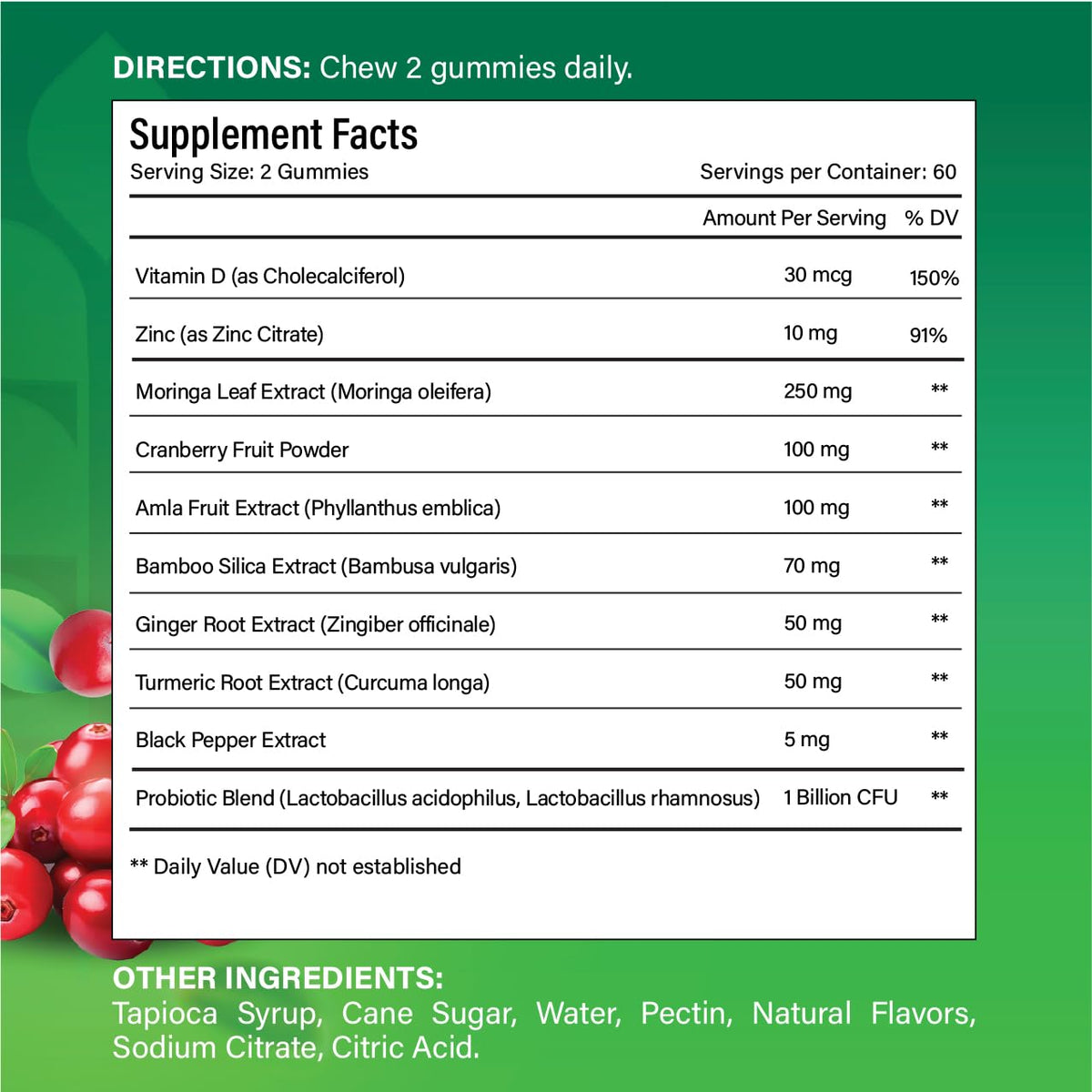 Gummies Moringa FitVitality en gros plan montrant leur texture