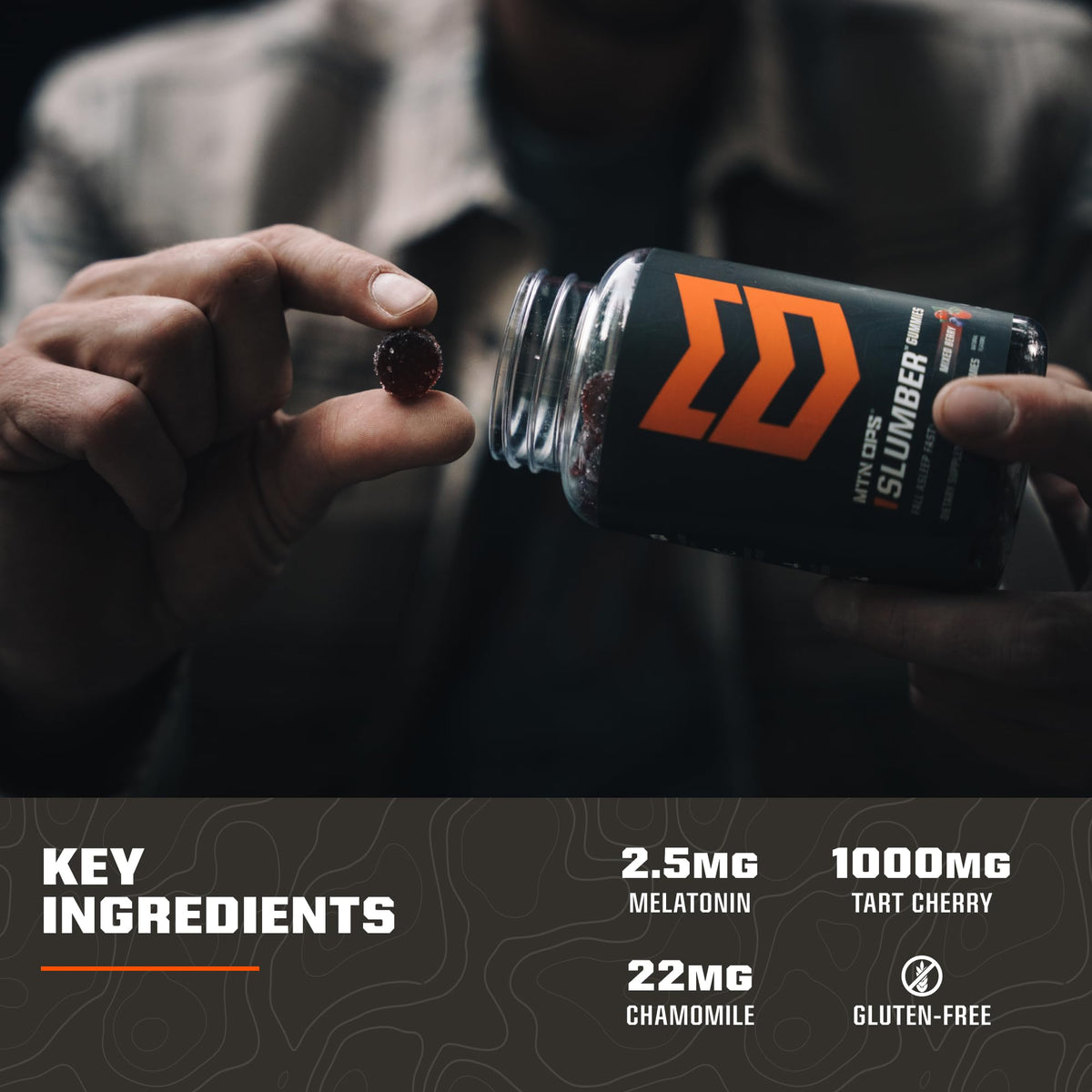 Gummies MTN OPS Slumber avec une cuillère à côté