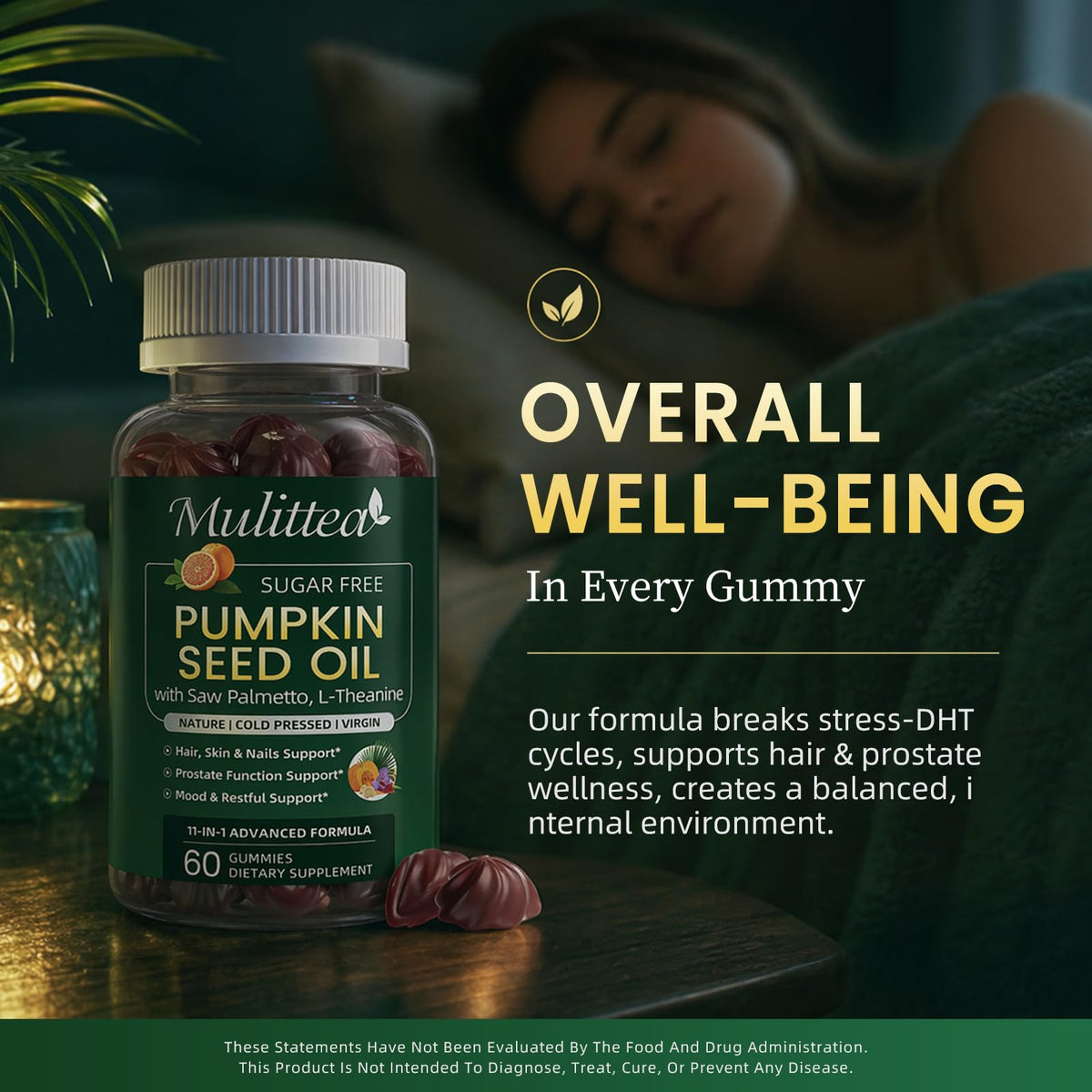 Gummies Mulittea, flacon ouvert avec gummies visibles