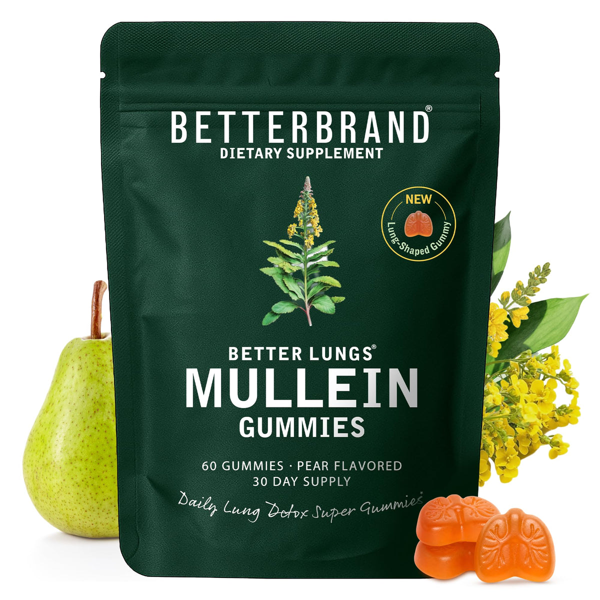Gummies Mullein Betterbrand 2000mg saveur poire vue de face