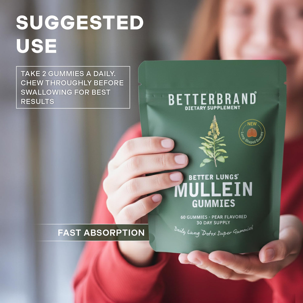 Gummies Mullein Betterbrand dans une main