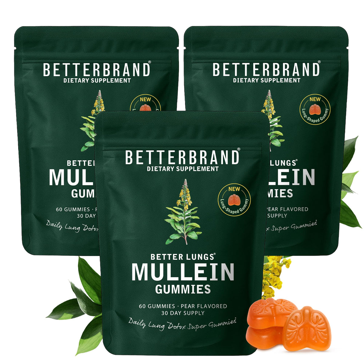 Gummies Mullein Betterbrand saveur poire en sachet