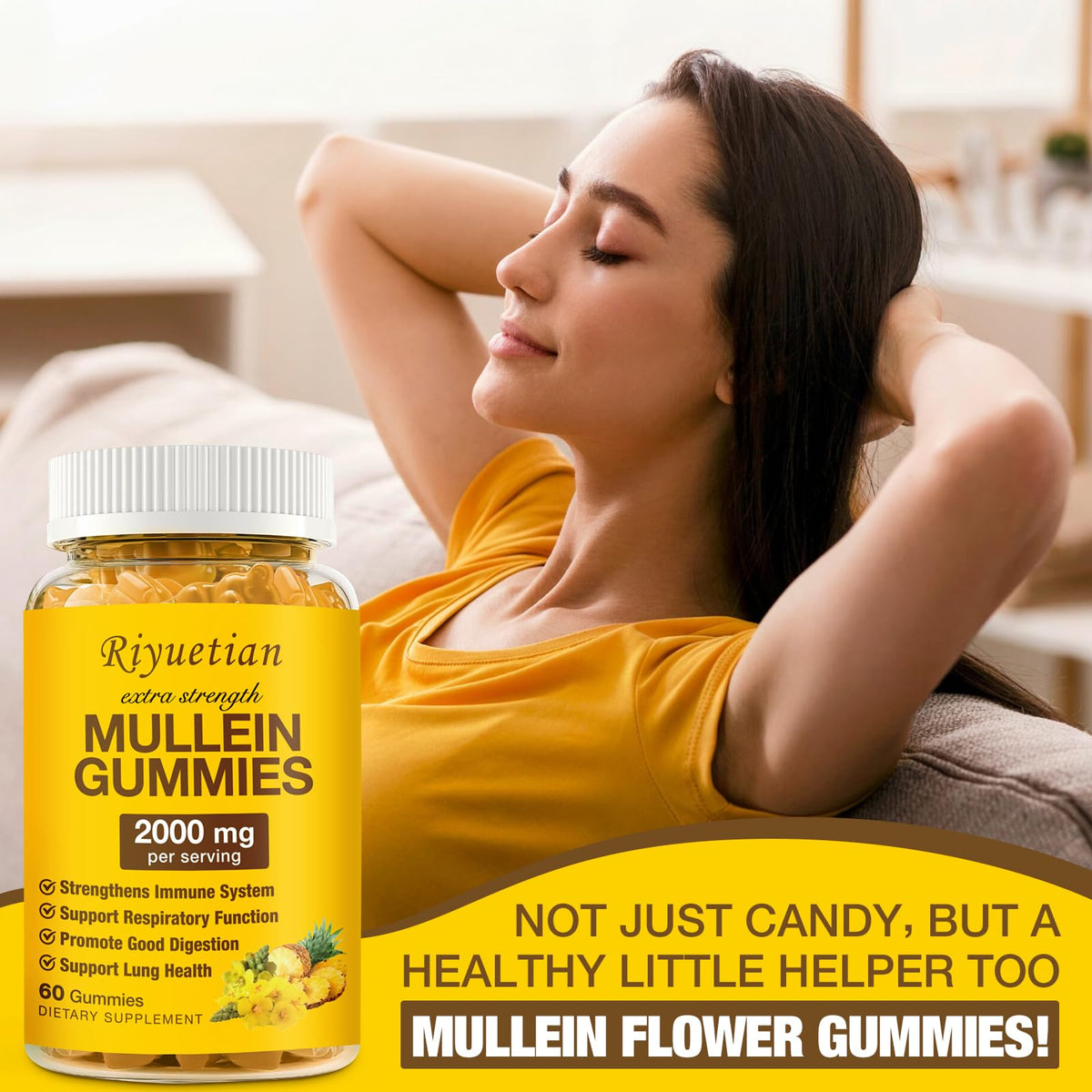 Gummies Mullein de Riyuetian avec arrière-plan végétal
