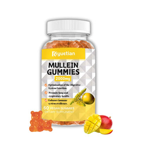 Gummies Mullein de Riyuetian en flacon avec étiquette