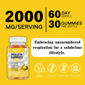 Gummies Mullein de Riyuetian sur une table en bois