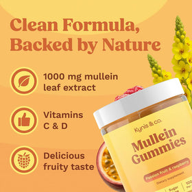 Gummies Mullein Kynis & co. avec présentation de la texture