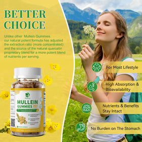 Gummies Mullein Lukaree sur une table en bois