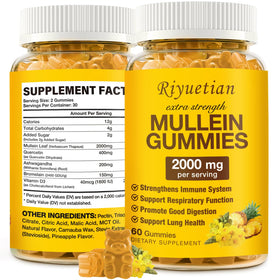 Gummies Mullein Riyuetian 2000mg en boîte vue de face